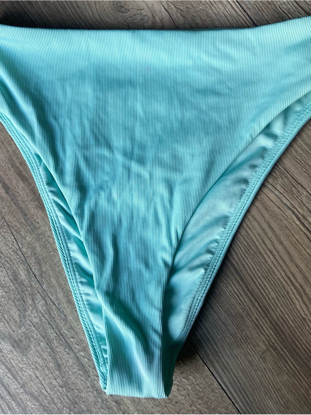 Simons Aqua Blue Ribbed Bikini Bottom